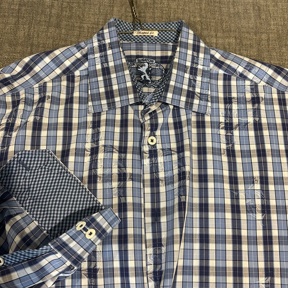 Bugatchi Blue Casual Button Down Shirt